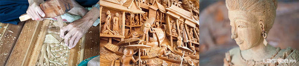 Sculpture sur bois en Thaïlande