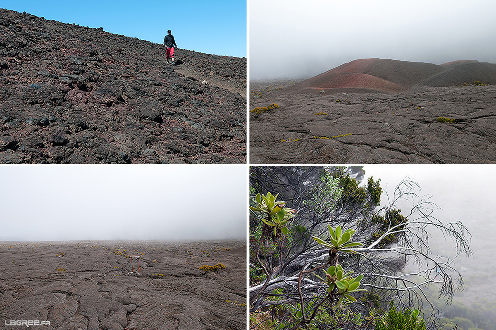 brouillard au Piton de la fournaise